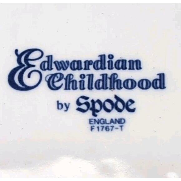 VTG Spode Edwardian Child Collection Cereal Bowl White/Blue England Original Box - Picture 6 of 8
